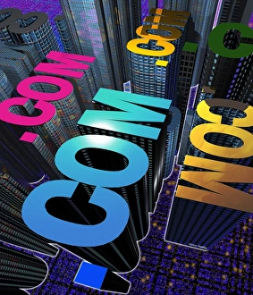 Communication Technology Image Drucke: Internet city