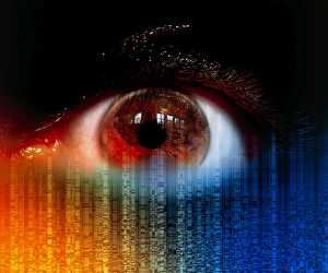 Drucke von Iridologie Cholesterinring Konzeptuelle Computer-verbesserte Abbildung eines menschlichen Auges und einer Autoradiogramm (Abdruck) Bilder Datiert 2005 Juli: Cholesterinring der Iridologie