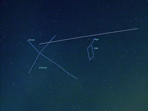 International Space Station Drucke: ISS light trail and constellations
