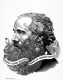 Moderne Kunst Drucke: James Clark Maxwell mit seinem Dämon.