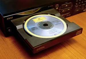 Compact Discs Drucke: Loading a compact disc into compact disc player