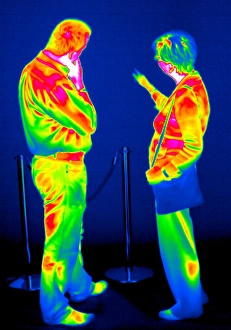 Thermography Images Drucke: Looking at an exhibition, thermogram
