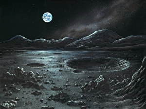 Moon Surface View Drucke: Lunar landscape, artwork