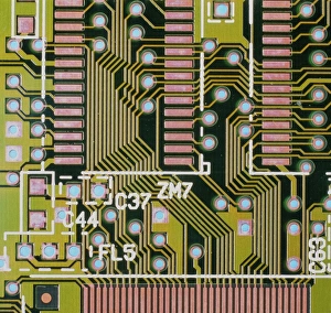 Circuit Board Components Drucke: Macrophotograph of a circuit board