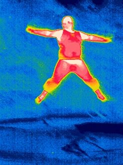 Thermography Images Drucke: Man jumping, thermogram