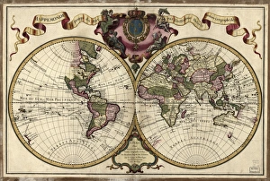 World Map History Drucke: Map of the world, 1720