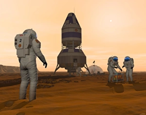 Astronauten Drucke: Marsforschung, Kunstwerk