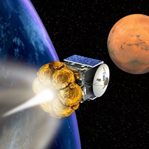 Mars Exploration History Drucke: Mars Express booster rocket, artwork