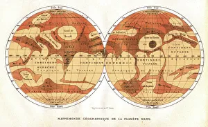 Drucke von Karte des Mars, in Paris 1881 veröffentlicht Bilder Datiert 2003 November: Karte von Mars aus dem Jahr 1881