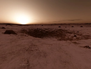Red Planet Landscape Drucke: Mars sunrise, artwork