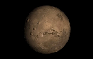 Mars Geological Features Drucke: Mars topography, artwork C013 / 9936