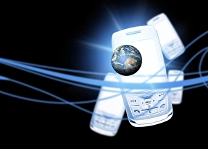 Mobile Phone Technology Drucke: Mobile communication, conceptual artwork