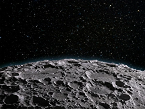 Digitale Kunst Drucke: Mond Oberfläche Kunstwerk