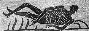 Ancient Roman Mosaic Drucke: Mosaic skeleton
