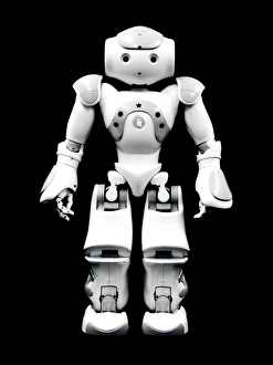 Drucke von Nao ist ein humanoider Roboter, der von der französischen Firma Aldebaran Robotics entwickelt wurde. Der 58 cm hohe und 4,3 kg schwere Roboter kann laufen, rennen und sogar tanzen Bilder Datiert 2012 September: Humanoid NAO-Roboter