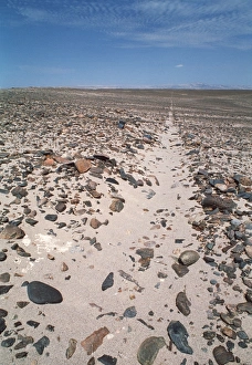 Drucke von Die Linien von Nazca aus der Erde gesehen. Diese Linien bilden die Geoglyphen oder Landschaftszeichnungen, die im Küstenklima Südperus gefunden werden Bilder Datiert 2001 März: Nassakaline