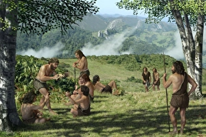 Bilder Datiert 5. August 2011: Neandertaler im Sommer, Kunstwerk