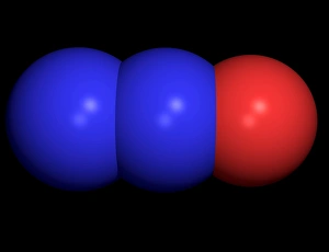 Greenhouse Gas Emissions Drucke: Nitrous oxide molecule