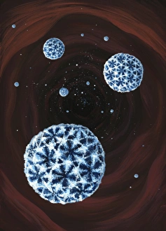 Virenpartikel des Noroviruses, Kunstwerk