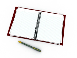 Empty Notebook Drucke: Notebook and pen