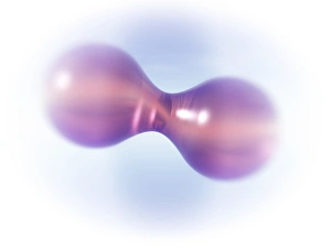 Drucke von Sauerstoffschwefelgruppenmolekül, Computerkunstwerk. Molekulmodell eines Sauerstoffmoleküls (O2). Zwei Sauerstoffatome (Lila) sind miteinander verbunden Bilder Datiert 2010 Dezember: Sauerstoffmolekül