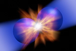 Quantum Mechanics Artwork Drucke: Particle collision, artwork
