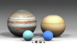 Größen der Planeten im Sonnensystem verglichen