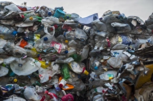 Plastic Waste Recycling Drucke: Plastic waste at recycling centre