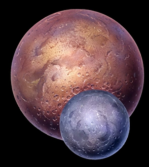 Dwarf Planet Pluto Drucke: Pluto and Charon, artwork C017 / 0775