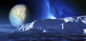 Sonnensystem Drucke: Plutu so wie es von seiner Mond Charon gesehen wird