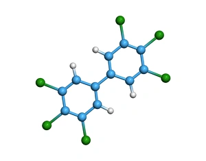 Bilder Datiert 20. Januar 2006: Polychloriertes Biphenylmolekül