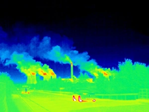 Environmental Science Images Drucke: Power station, thermogram