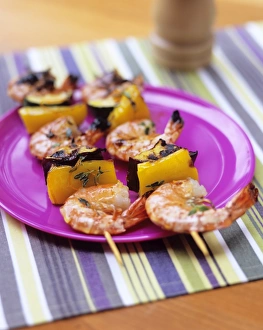 Protein Rich Foods Drucke: Prawn kebabs