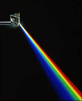 Refraction Of Light Drucke: Prism dispersing white light, artwork