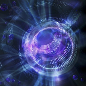 Quantum Mechanics Drucke: Quantum computer, conceptual artwork C018 / 0939