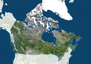 Canada Map Drucke: Quebec, Canada, satellite image