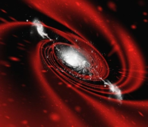 Space Science Images Drucke: Radio galaxy, computer artwork