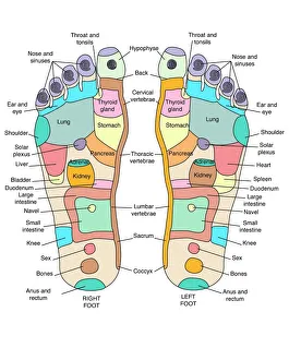 Fußreflexologie-Karte als Kunstwerk