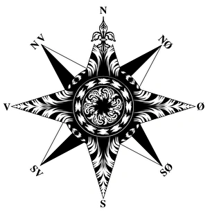 Drucke von Die Renaissance-Kompassrose als Kunstwerk ist eine Figur auf einem Kompass, Karte oder Navigationscharte sowie einer Denkmal Bilder Datiert 2011 November: Renaisssance-Kompassrose als Kunstwerk