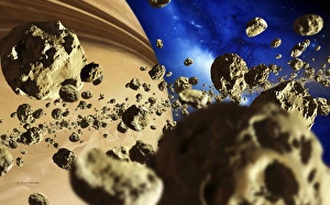 Solar System Illustration Drucke: The rings of Saturn, artwork