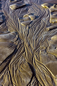 Coastal Erosion Images Drucke: Sand patterns at low tide