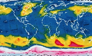 Bilder aus dem Jahr 1989: Satellitenkarte der globalen Ozonschicht.