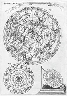 Historical Astronomy Equipment Drucke: Sciathericon for determining time