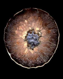 Sedimentary Rock Geology Drucke: Section of quartz crystal geode