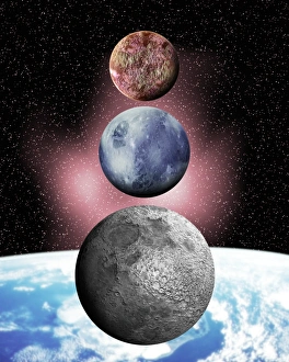 Solar System Scale Model Drucke: Sedna, Pluto and the Moon