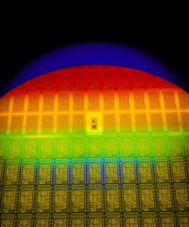 Electronic Components Drucke: Silicon chip wafer