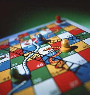 Vintage Board Games Drucke: Snakes and ladders