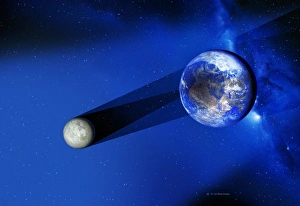 Space Science Illustrations Drucke: Solar eclipse geometry