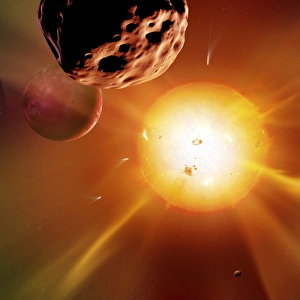 Planetary Nebula Drucke: Solar system formation, artwork C013 / 8988