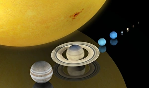 Planetary Scale Model Drucke: Solar System size comparison C017 / 7351